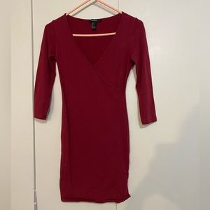 Burgundy body con dress